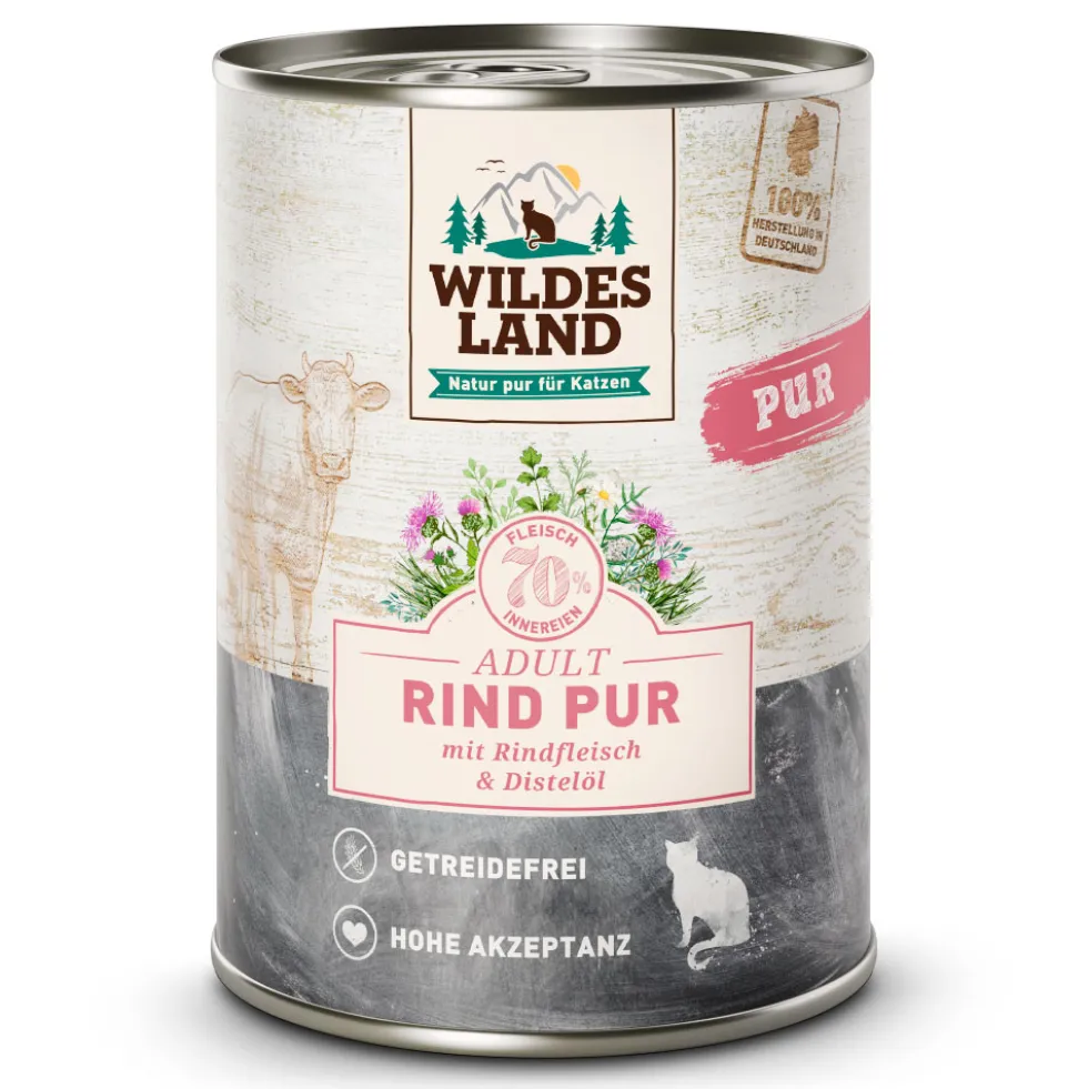 Wildes Land PUR Adult Probe-Paket Nassfutter 6 x 400 g
