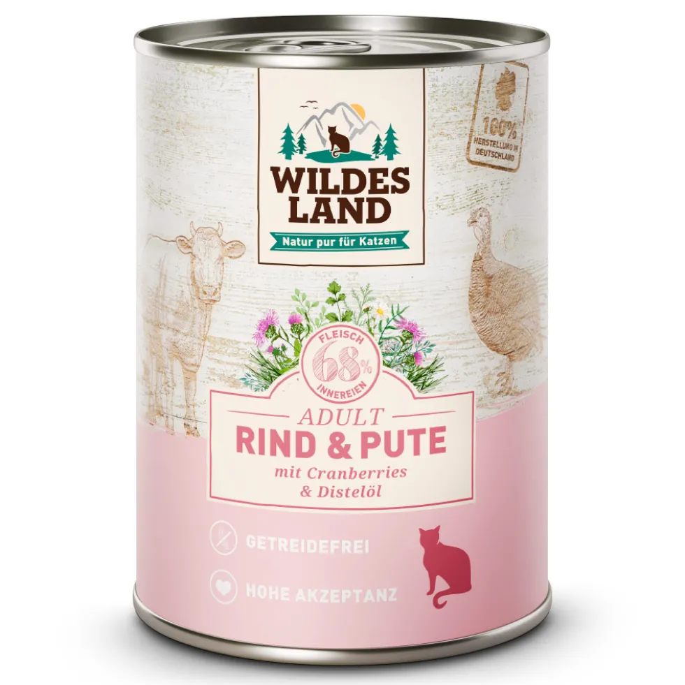 Wildes Land PUR Adult Probe-Paket Nassfutter 6 x 400 g