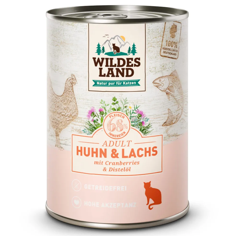 Wildes Land PUR Adult Probe-Paket Nassfutter 6 x 400 g