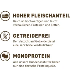 Wildes Land PUR Adult Truthahn mit Distelöl Nassfutter 6 x 800 g