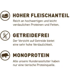 Wildes Land PUR Adult Wildschwein mit Distelöl Nassfutter 6 x 800 g