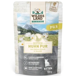 Wildes Land PUR Kitten Huhn mit Distelöl Nassfutter 12 x 100 g