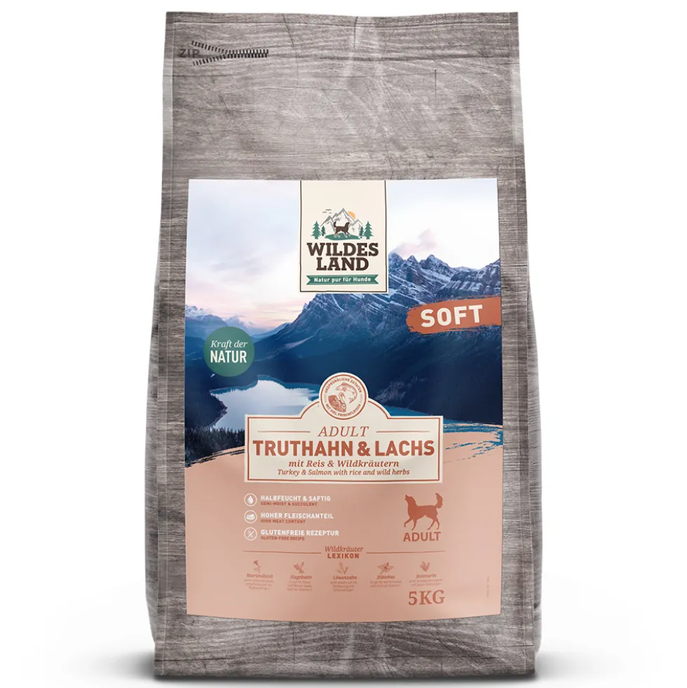 Wildes Land Soft Adult Truthahn & Lachs mit Reis Trockenfutter 5 kg