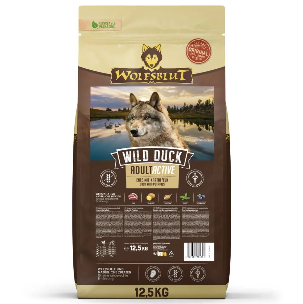 Wolfsblut Active Wild Duck Trockenfutter 12,5 kg
