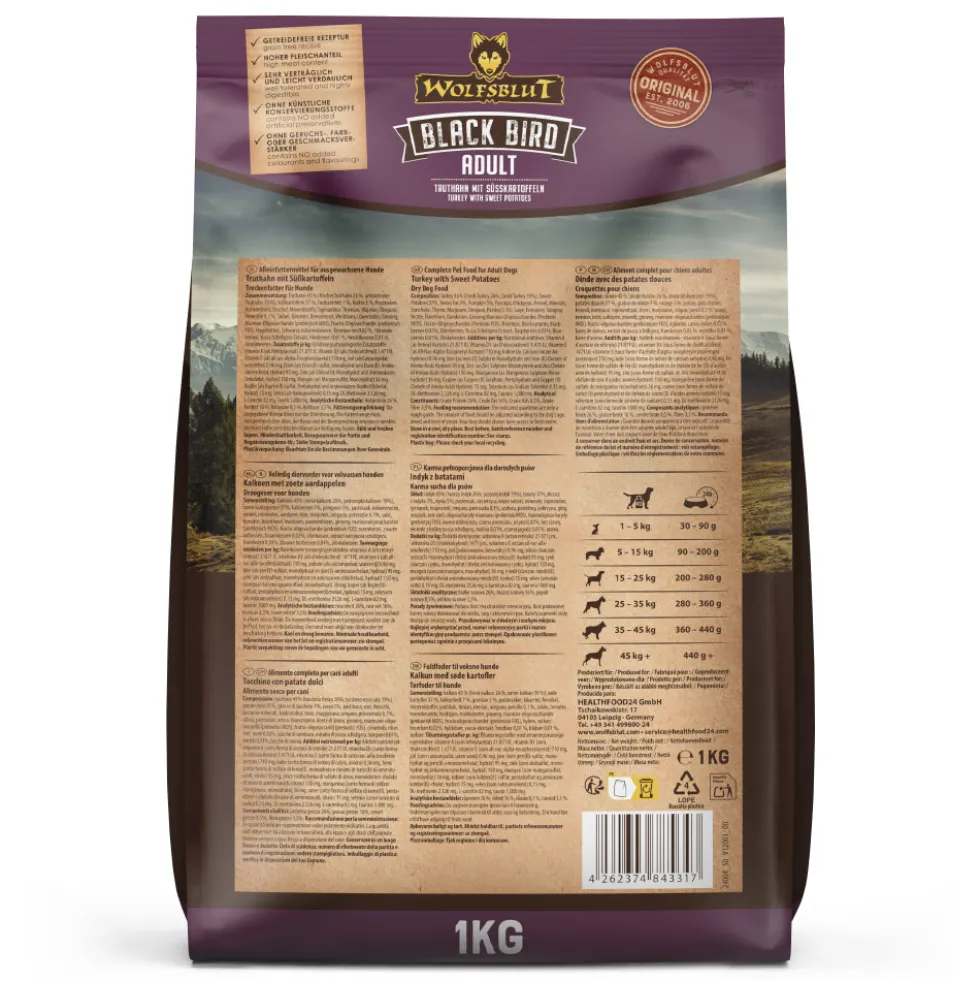 Wolfsblut Adult Black Bird Trockenfutter 1 kg