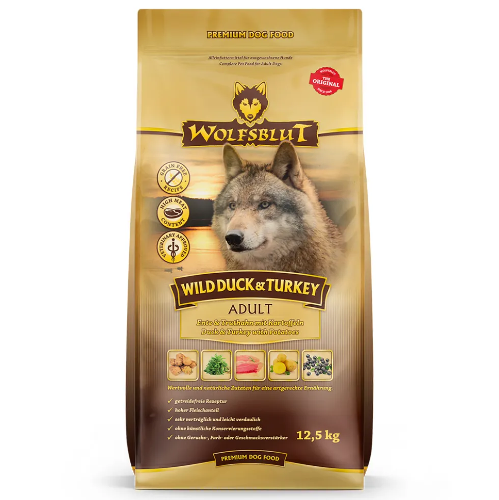 Wolfsblut Adult Wild Duck & Turkey Trockenfutter 12,5 kg