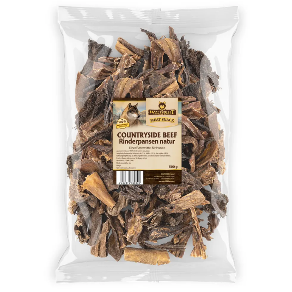 Wolfsblut Kauartikel Countryside Beef Rinderpansen grün Snack 500 g