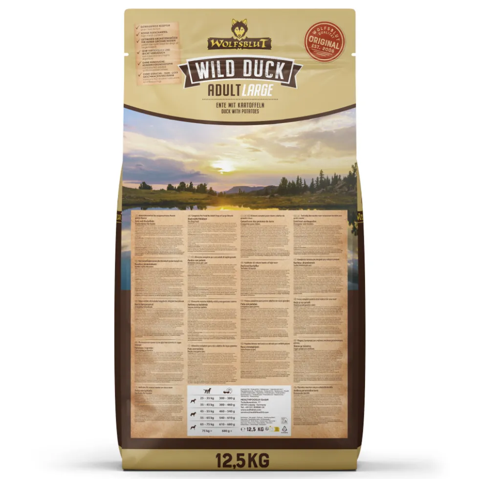 Wolfsblut Large Breed Wild Duck Trockenfutter 12,5 kg