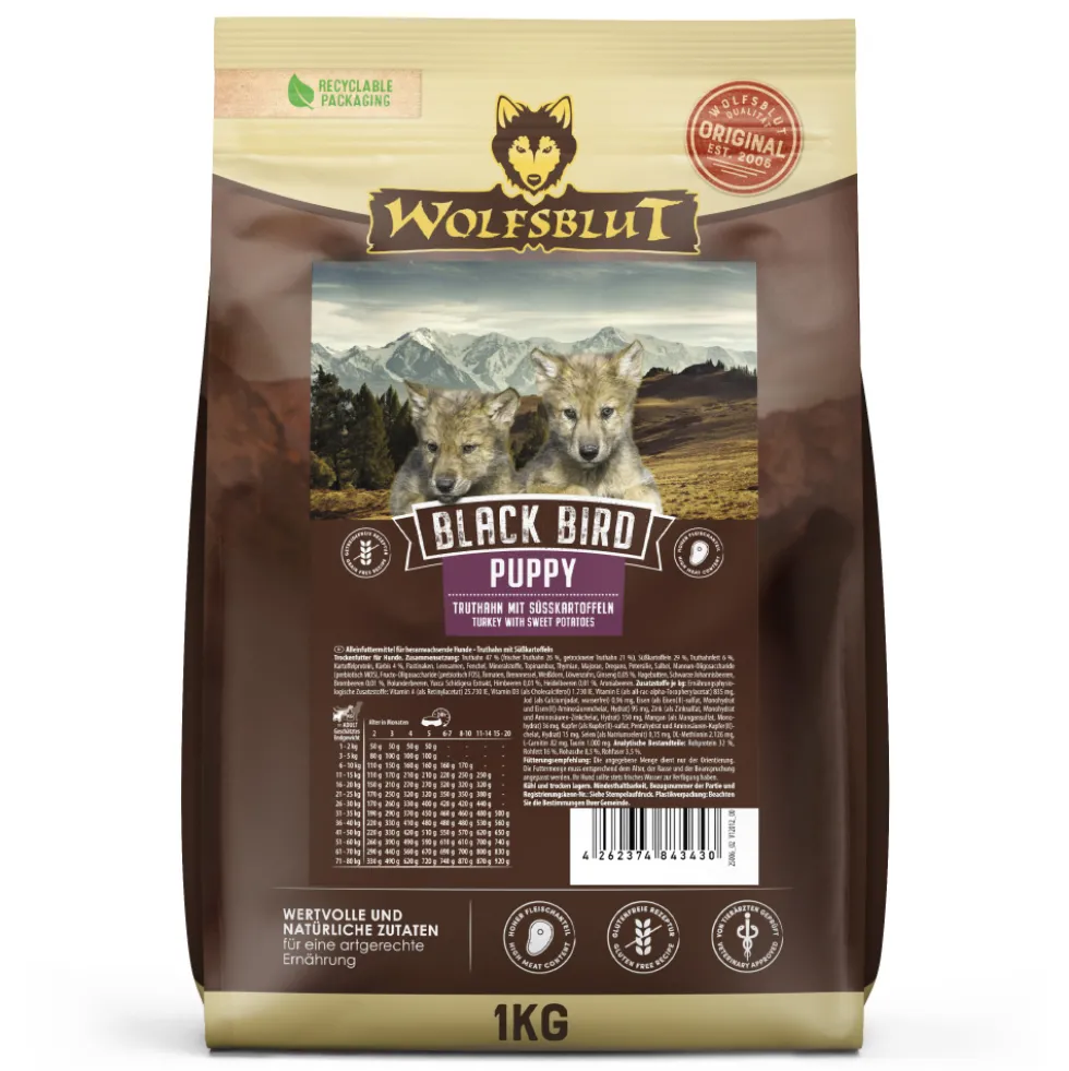Wolfsblut Puppy Black Bird Trockenfutter 1 kg