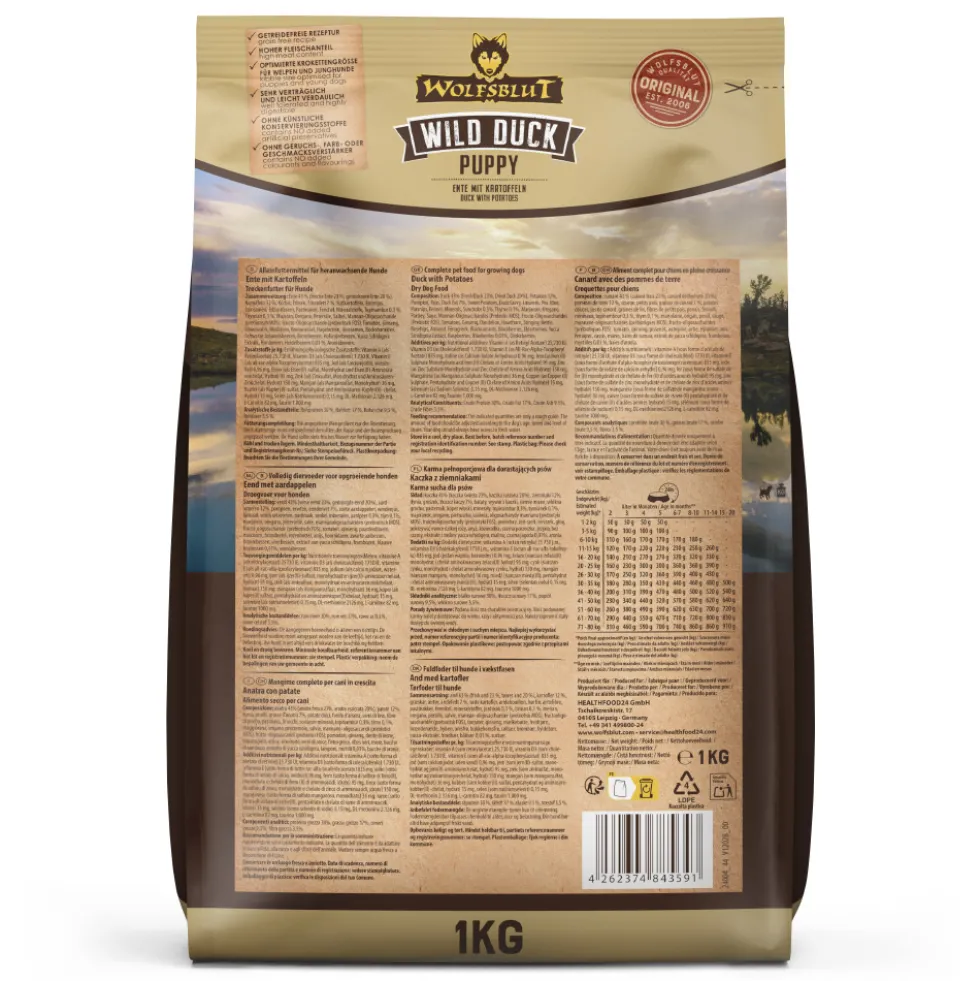 Wolfsblut Puppy Wild Duck Trockenfutter 1 kg