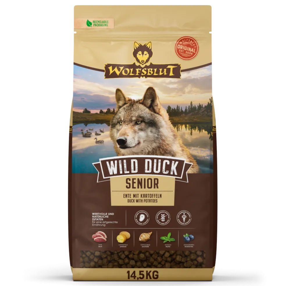 Wolfsblut Senior Wild Duck Trockenfutter 14,5 kg