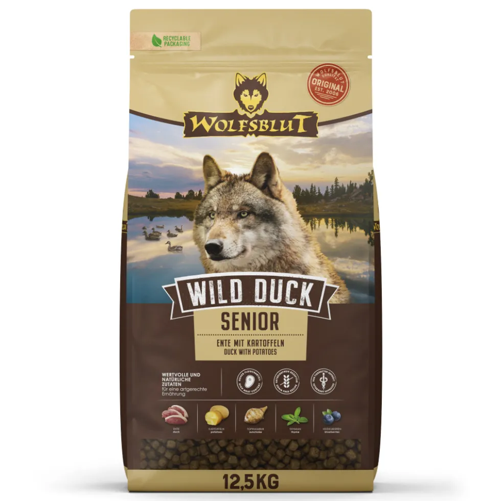 Wolfsblut Senior Wild Duck Trockenfutter 12,5 kg